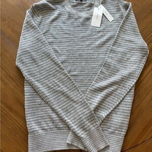 NWT VINCE STRIPED CREWNECK SWEATER 100% STRETCH LINEN